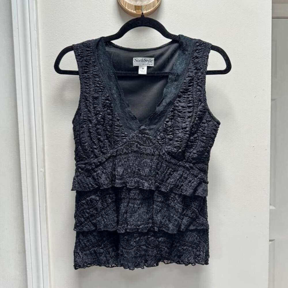Women's Black and Grey Blouse